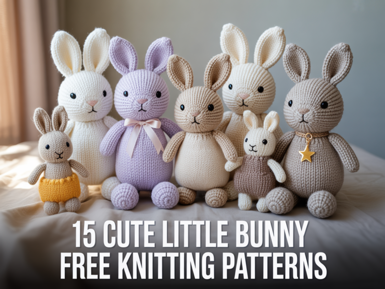 Cute little bunny knitting patterns with soft handmade plush designs and adorable knitted toy details