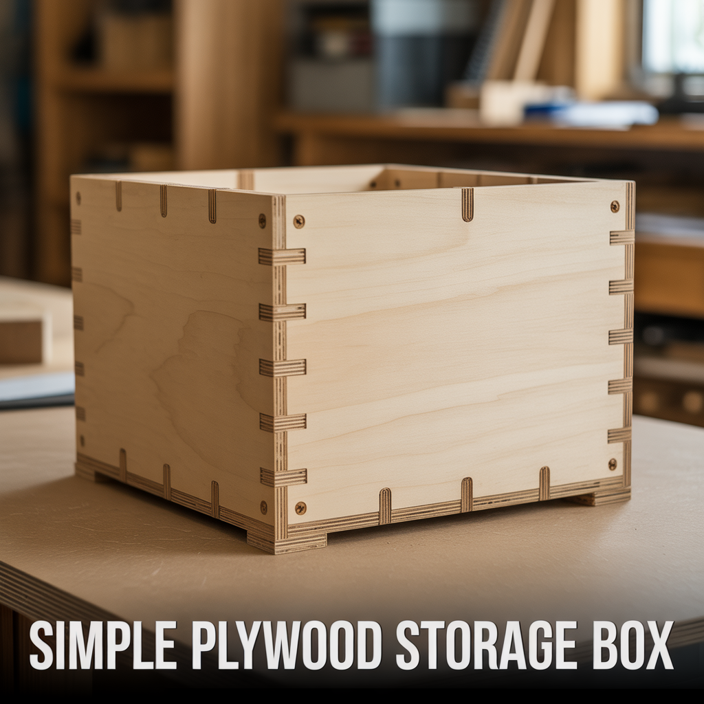 Simple plywood storage box with functional handmade design for stylish home organization and storage
