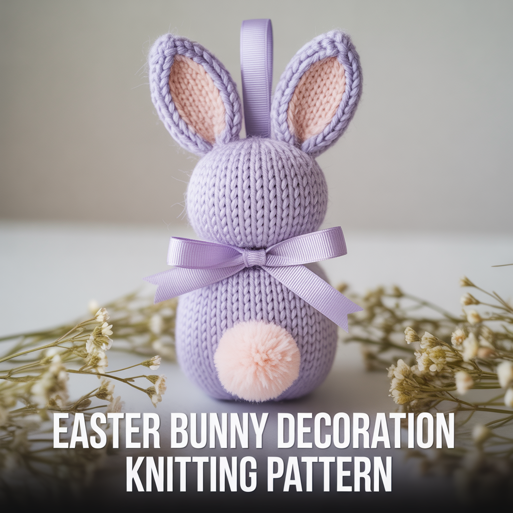 Easter bunny decoration knitting pattern with soft handmade details for festive spring home decor
