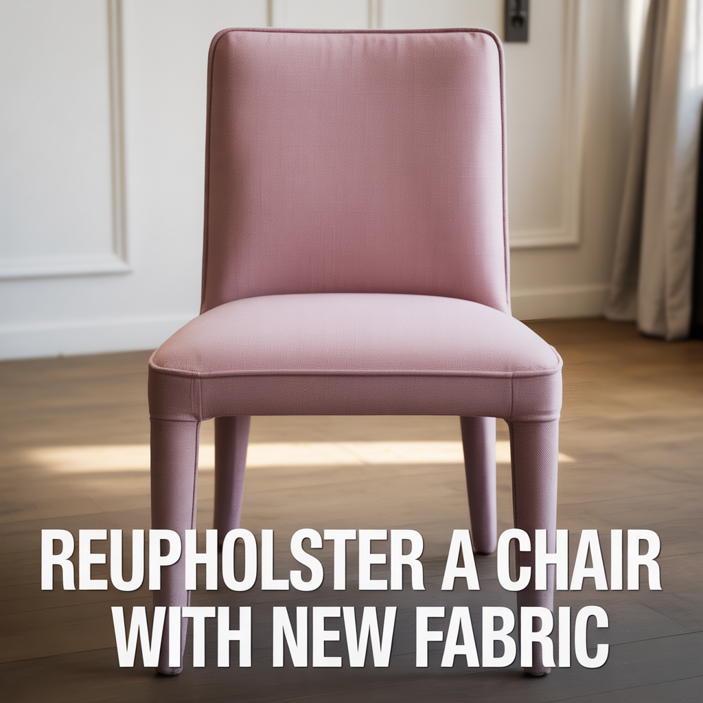 Chair reupholstered with fresh fabric for a stylish and updated look