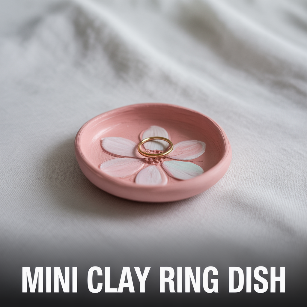 Mini clay ring dish with handcrafted design for holding jewelry and small accessories elegantly