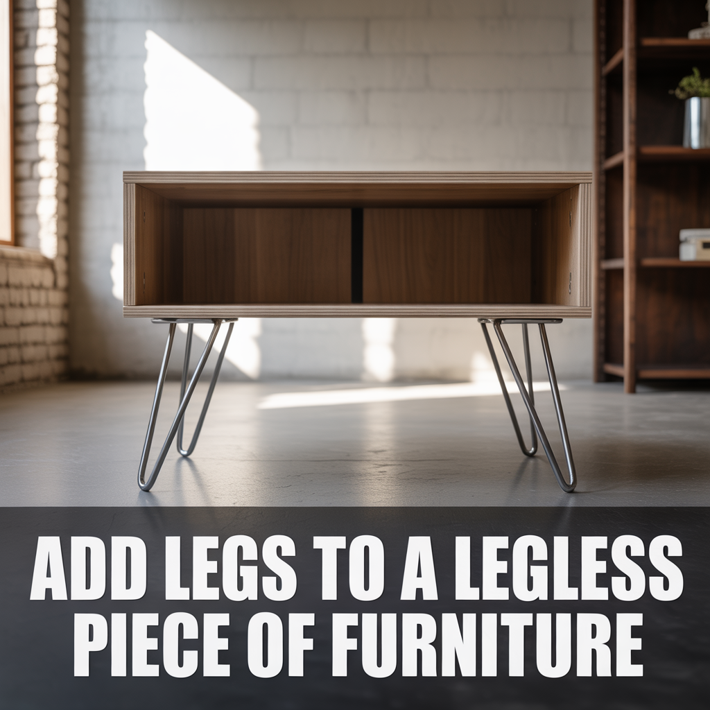 Add stylish legs to a legless furniture piece for a modern elevated look