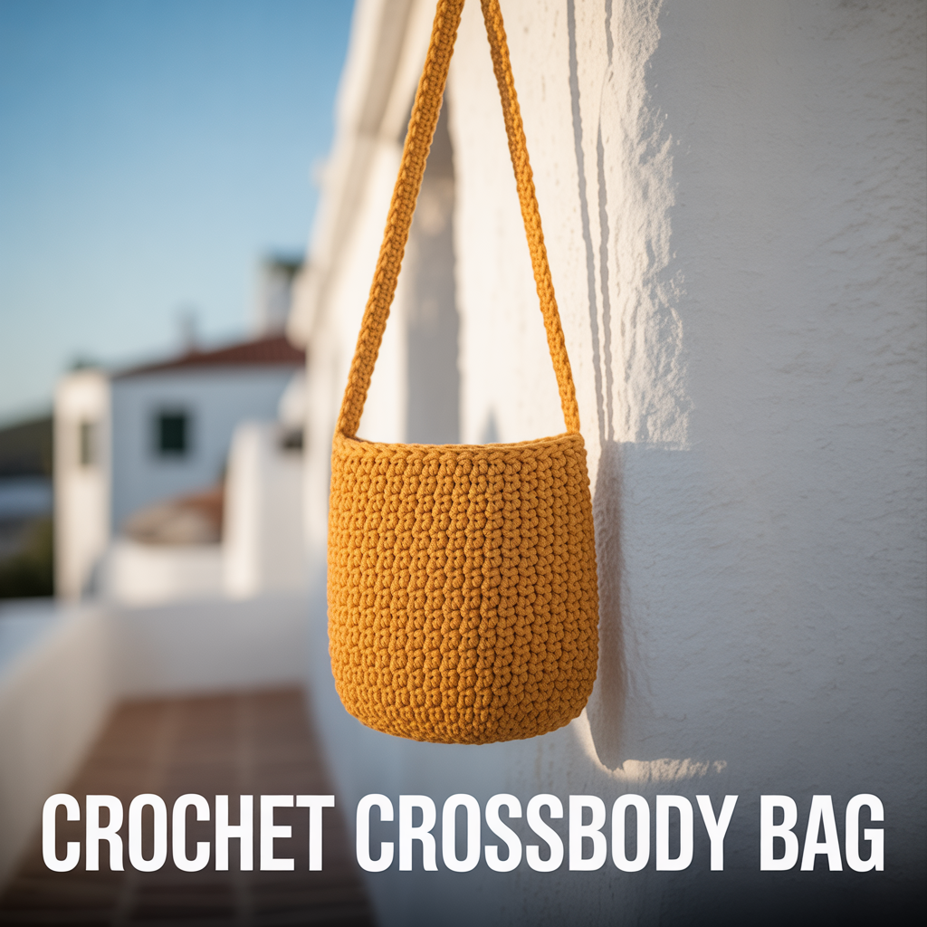 Handmade crochet crossbody bag with woven texture for a trendy everyday fashion accessory
