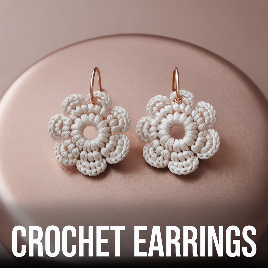 Handmade crochet earrings with delicate woven details for a stylish handmade accessory look

