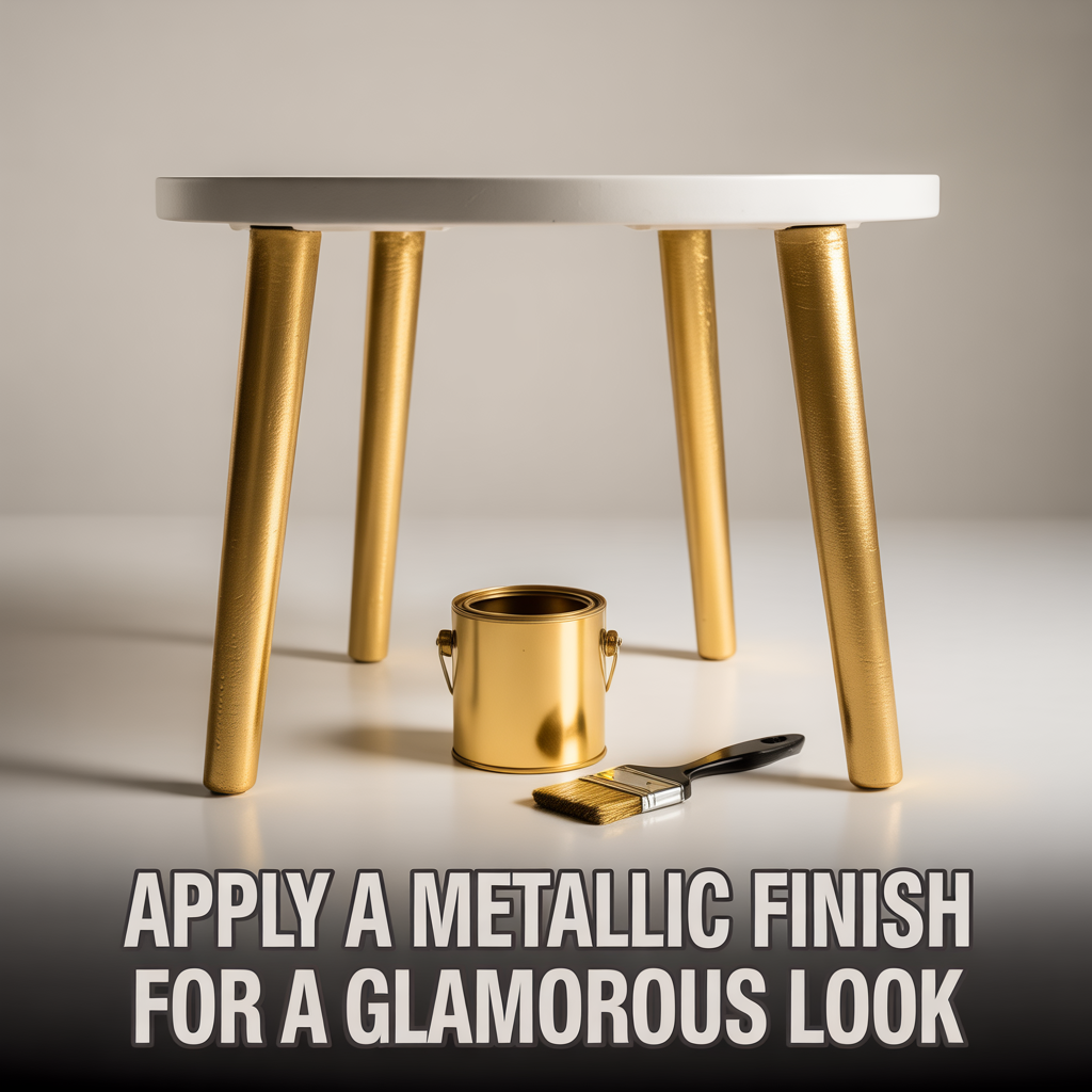 Furniture with a metallic finish for a glamorous modern makeover look