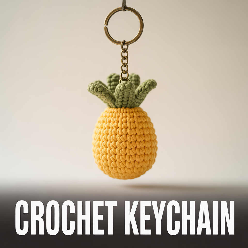 Handmade crochet keychain with cute woven details for a stylish DIY accessory piece

