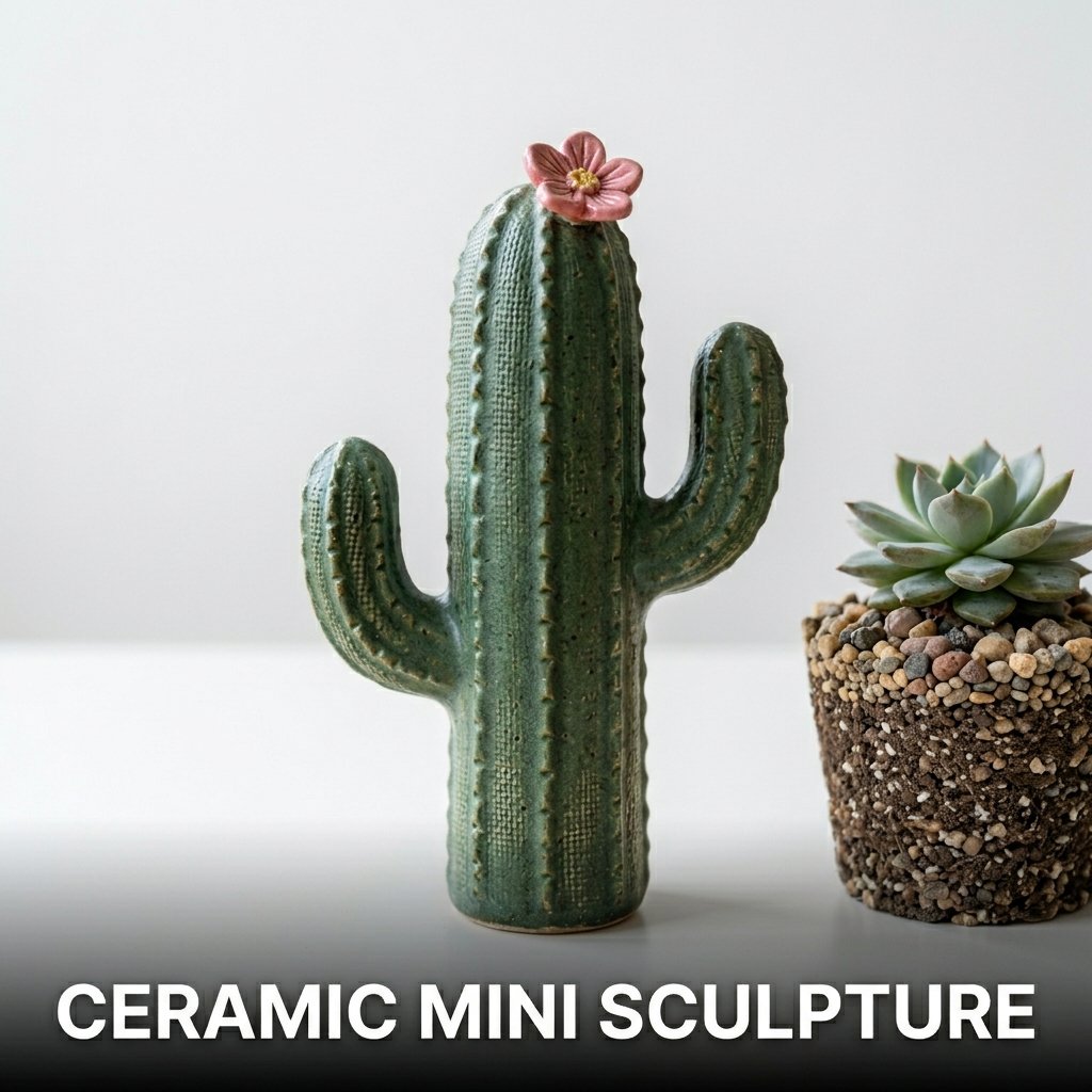 Small ceramic sculpture with textured handmade clay art details