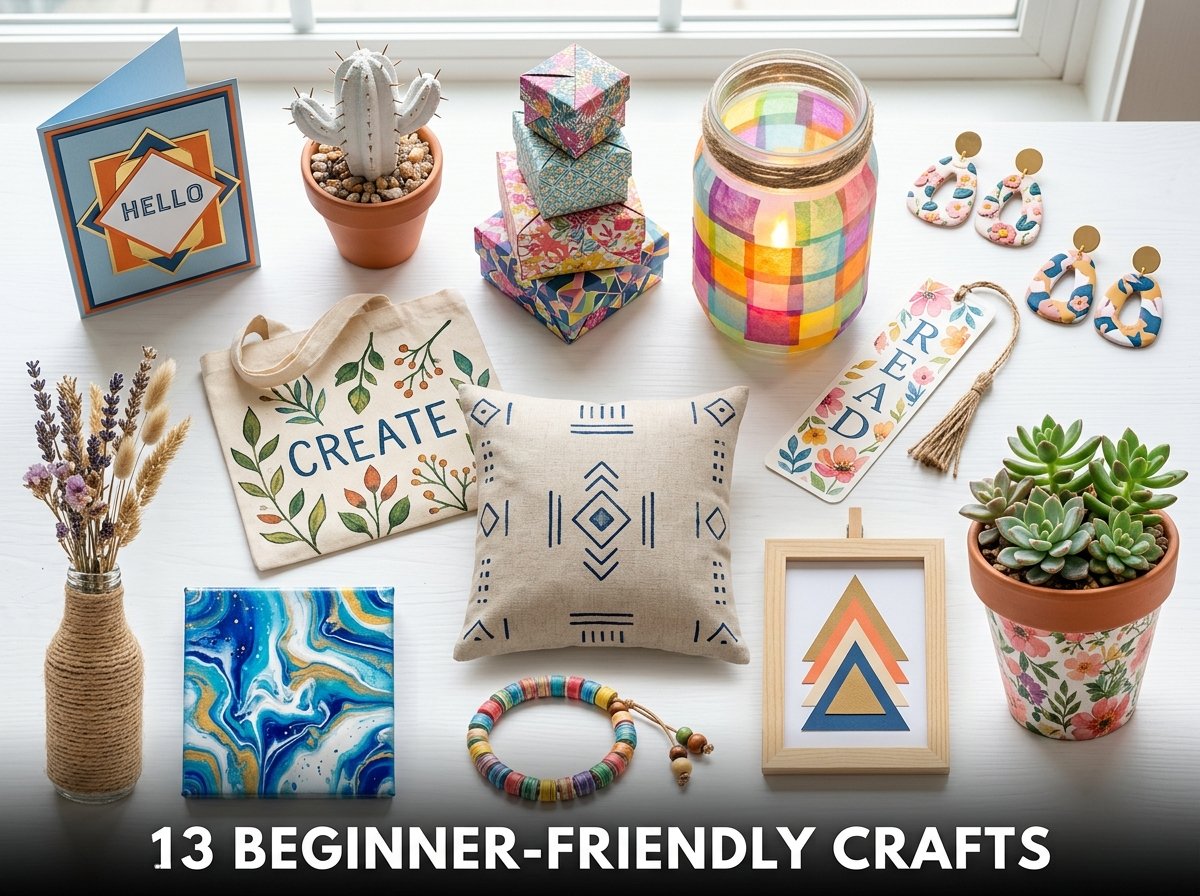 13 beginner-friendly crafts with easy DIY projects using paper clay paint and recycled materials