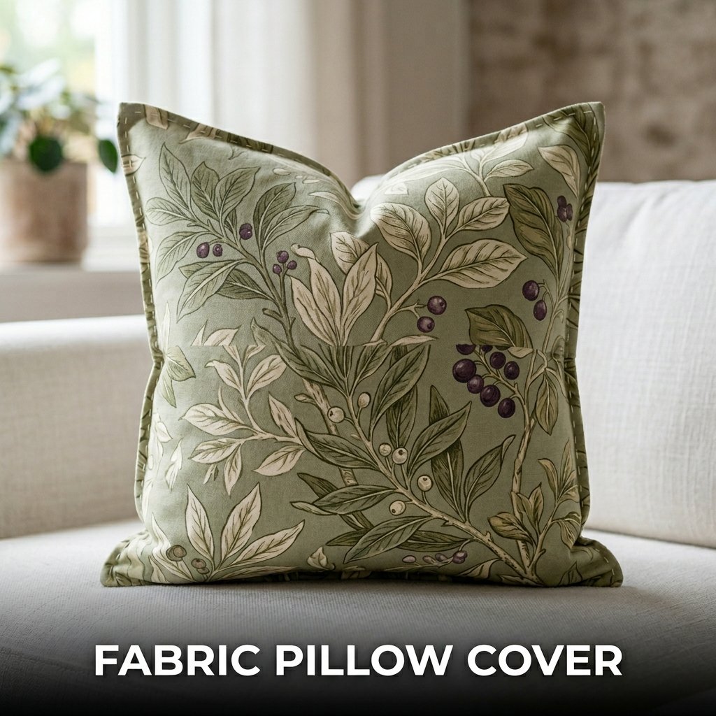 Fabric pillow cover with soft handmade cushion design and decorative home decor style