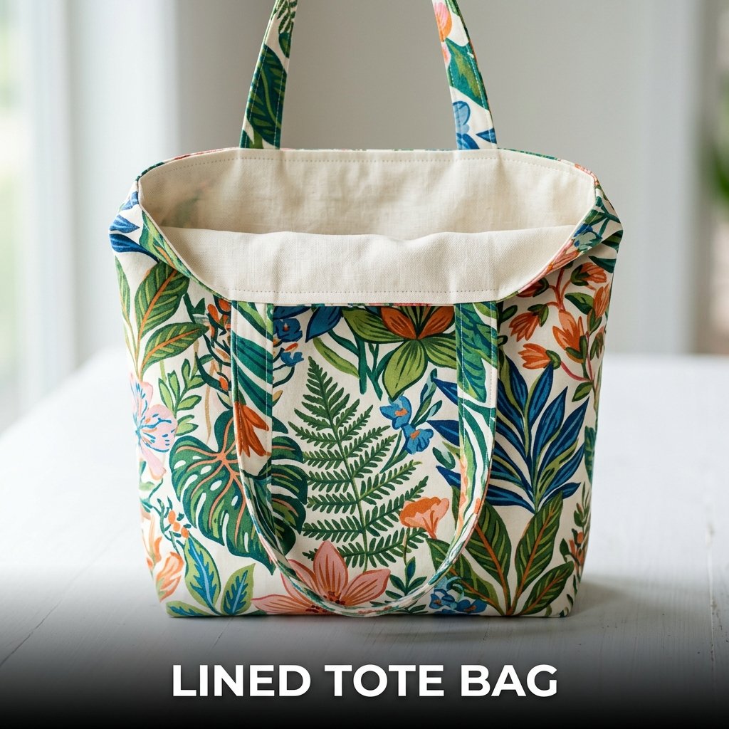 Lined tote bag with durable fabric construction and stylish everyday carry design